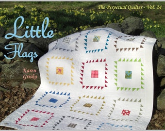 Little Flags Quilt Pattern, PDF Quilt Pattern, Modern Quilt Pattern, Easy Quilt Pattern, qtm