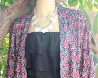 Soft Paisley Kimono, Free Size Kimono, Boho Kimono, Paisley Kimono