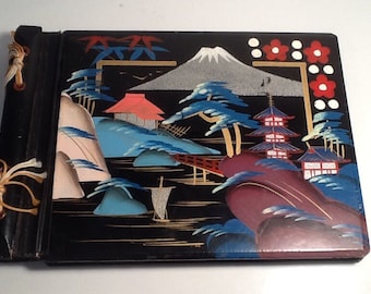 Vintage Asian Photo Album / Vintage Black Scrapbook or Photo Album, Asian Scrapbook