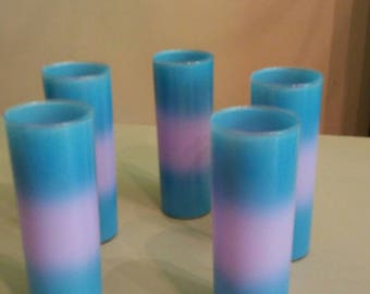 Vintage 60s blue/lavendar highball glasses Set of 5