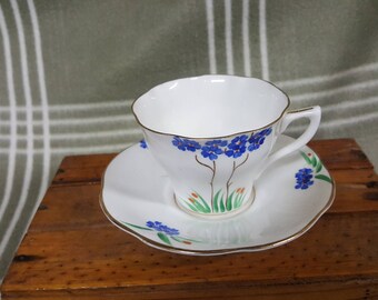 Beautiful Vintage Rosina Bone China Cup & Saucer. Flowers