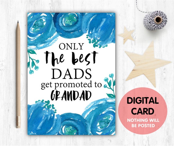 PRINTABLE pregnancy reveal, I'm pregnant, you're going to be a grandad reveal pregnancy announcement the best fathers get promoted to daddy
