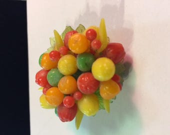 Plastic fruit pin 1950's