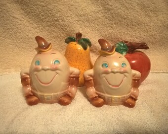 Salt & Pepper Shakers, Large Fruits and Western Egg Cowboys