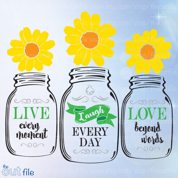 Download Live Laugh Love svg mason jar svg htv vinyl decal cutting