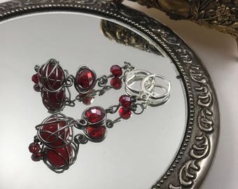 Elusive--Scarlet Crystal Earrings - from the "Pimpernel" Collection