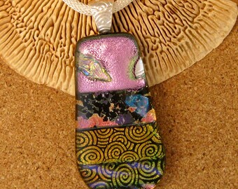 Dichroic Pendant - Dichroic Jewelry - Dichroic Necklace - Fused Glass Pendant - Fused Glass Necklace - Fused Glass Jewelry - Glass Pendant