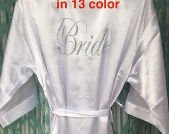 SALE Bride robes, Regular and Plus size Bridesmaid robes Wedding robes Solid Bridal robe Mother's gift Personalized robes, Solid satin robes
