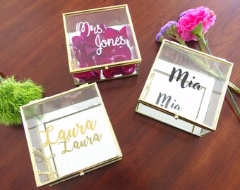 Personalized Jewelry Box with Name Trinket Box Bridesmaid Gift / Personalized Gift / Maid of Honor / jewelry storage/ Birthday