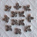 16 Holly Charms Atq Silver Tone or Atq Gold Tone Small Winter Holiday Christmas Yule Mini Jewelry Craft Supplies Findings 12mm