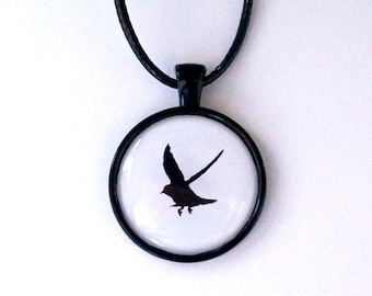 Flying Bird-scissors cut bird necklace