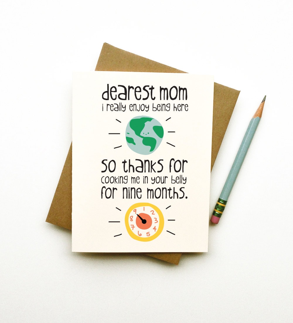 Thanks for Cooking Me Mom card mothers day birthday funny cute