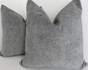 Grey Chenille Pillow Cover- Chenille Pillow Cover- Accent Pillow covers