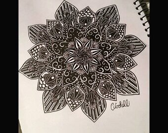 black n blue Mandala art