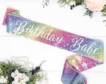 Birthday Sash - Birthday Party - Birthday Party Accessories - Sequin Sash - Birthday Babe