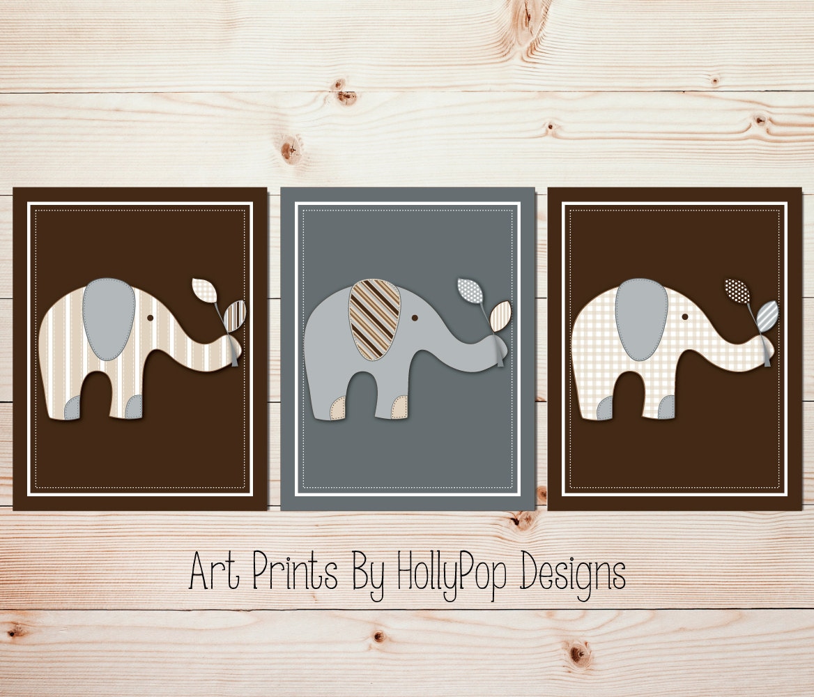 Nursery Wall Decor Elephant Nursery Wall Art Baby Boy Art