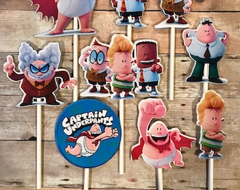 Captain Underpants Cupcake Toppers