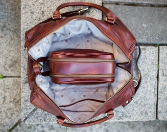 Leather duffel bag, On sale, Overnight bag, Weekender bag, Travel bag, Gym bag, Leather duffle bag - To the Lighthouse