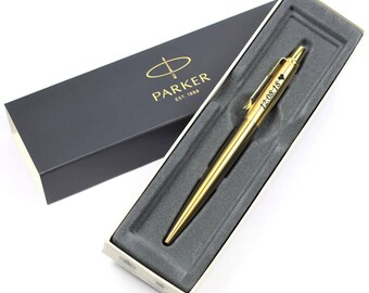 Engraved, Personalised Parker Pen - Parker Jotter Premium West End Gold Ballpoint - Birthday Gift, Wedding Gifts, Gold Anniversary (1953203)
