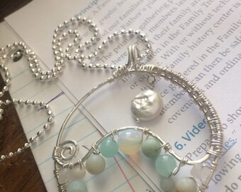Moon over Moonstone Wave necklace