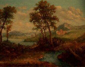 Miniature Landscape Painting, ACEO Original, Oil Painting on Panel