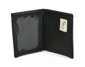 Slim Bifold Vegan Wallet in Black, Minimalist Wallet, Non Leather Wallet, Thin Wallet, ID Wallet, Credit Card Wallet
