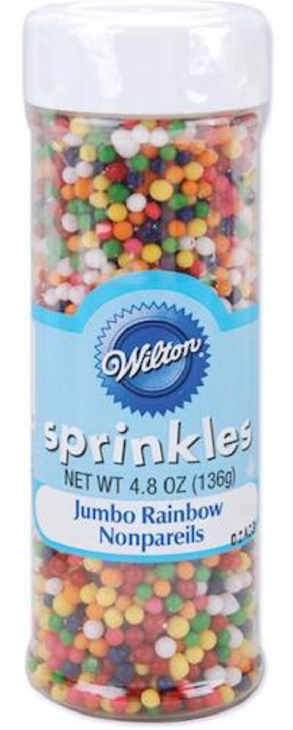 Wilton Jumbo Rainbow Nonpareils edible sprinkles cake