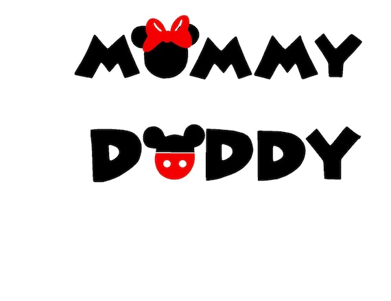 Download Disney Inspired Mommy Minnie & Daddy Mickey Names for SVG or