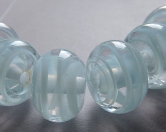 Handmade Lampwork Blue Handmade Beads Ericabeads Streaky Sky Blue (6)