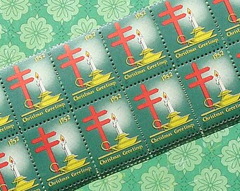 Vintage Christmas Seals 1952 Vintage Paper Ephemera