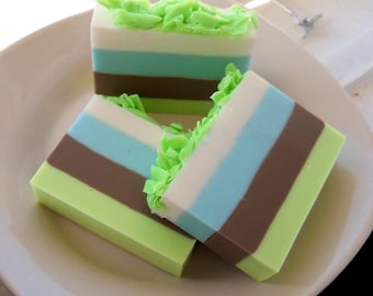 Citrus Basil Homemade Soap, Soaps, glycerin soap. handmade soap, homemade soaps, layered soap