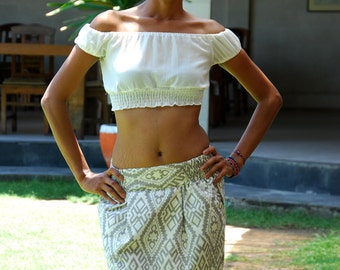Tribal Mini Skirt / Casual Womens Skirt / Summer Skirt in Grey