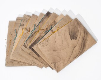 Kraft Jotter Notebook | Hand-Suminagashi Marble, Pamphlet Stitch, Assorted