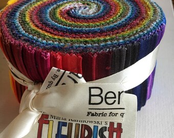 Fleurish Pinwheel from Benartex - 40 Bright Solids in 2 1/2" Strips