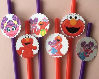 Elmo and Abby Cadabby Birthday Party Straws
