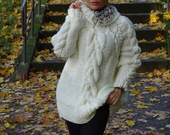 chunky knit sweater, knit oversized sweater, cable knit sweater, oversized, slouchy bulky, loose knit, wool, merino wool, ready to ship