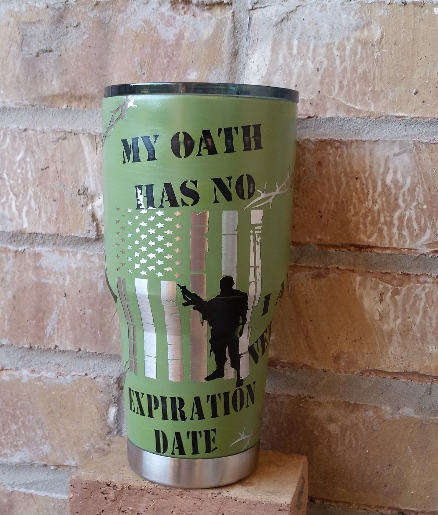 Thin Green Line Veteran tumbler Military cup Military vets
