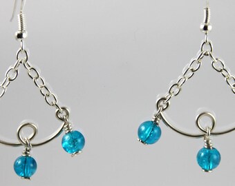 Pearl chain dangles earrings