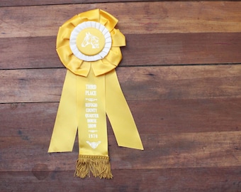 Vintage Horse Show Ribbon Quarter Horse Show, Third Place Horse Show Ribbon, Refugio County