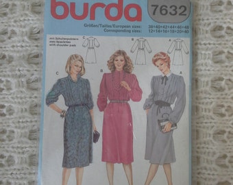 burda dress pattern size 12 to18 unused