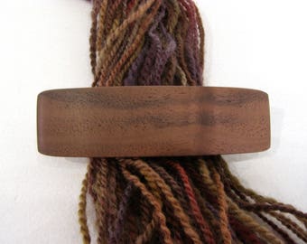 Small Wood Hair Barrette, Black Walnut, lifetime guarantee, NO GLUE, french hairclip, wood accessory, wooden jewelry, long natural hair
