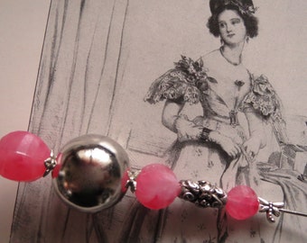 Hatpin-Hatpin-* Rosa *-Rococo, baroque-Art deco-style-Hutputz-pin, for horse racing, Ascot. Kentucky Derby or similar