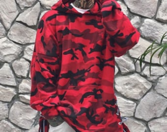 Oversized Camo Hoodies For Men | Camouflage Fashion Sweatshirts | Casual Pullover