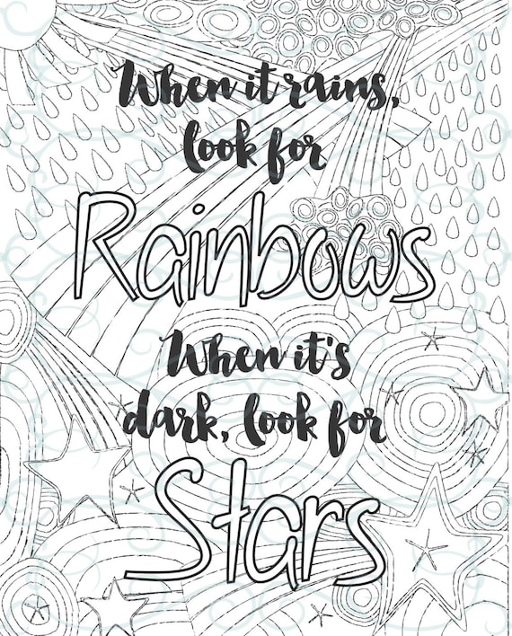 A beautiful coloring page with delicate flowers and the words &lsquo;Look for something positive in each day, even if some days you have to look a little harder&rsquo;