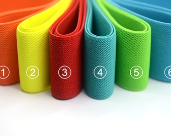 2 inch 50mm Wide Solid Colored Double-side Twill Elastic Band, Waistband Elastic,Sewing Elastic, Elastic Ribbon-1 Yard