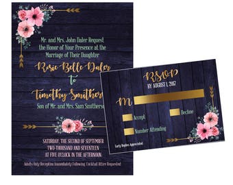 Wedding Invitation and RSVP Card