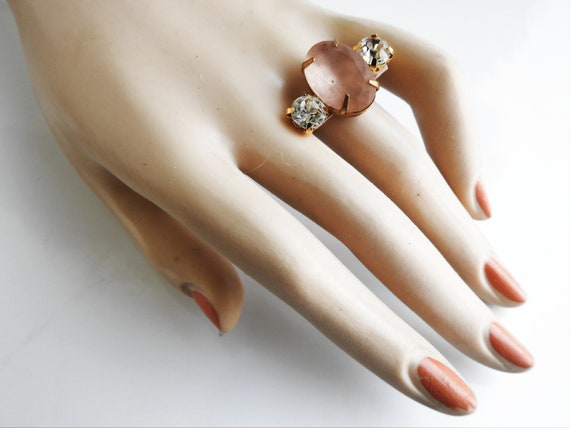 Milky stone ring vintage style