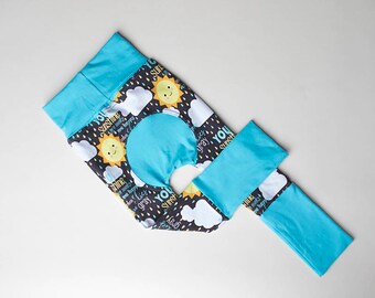 Maxaloones, Maxaloone pants, You are my Sunshine cloth diaper pants, grow with me pants, monsterbunz, baby leggings, leggings, babywearing