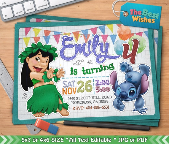 Stitch Birthday Invitations 4