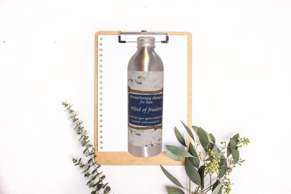 Sulfate-free aromatherapy shampoo against balding and dandruff for men "Wind of freedom"